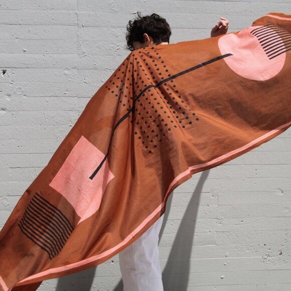 Block Shop Textiles Metronome Silk Scarf NWOT - Picture 2 of 4